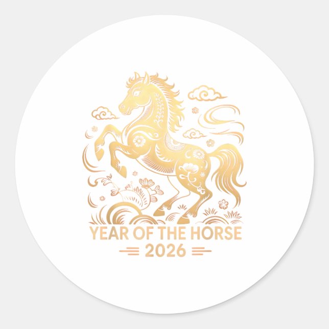 Adesivo Year Of The Horse 2026 Chinese Zodiac Culture  (Frente)