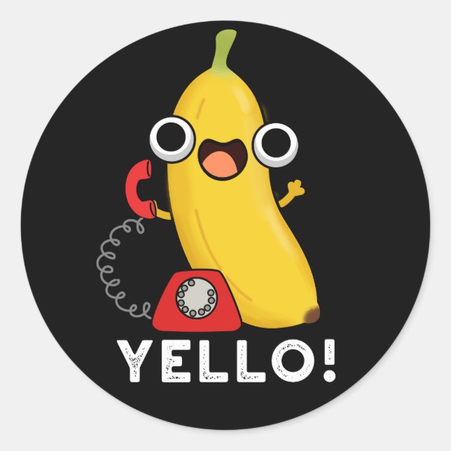 Adesivo Yello Funny Fruta Amarelo Banana Pun Dark BG (Frente)