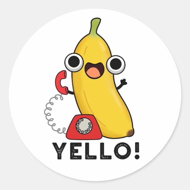 Adesivo Yello Funny Fruta Yellow Banana Pun (Frente)