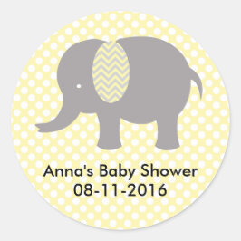 Adesivo Yellow and gray Elephant Baby SHower