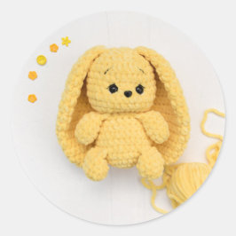 Adesivo Yellow Crochet Bunny – Cozy Handmade