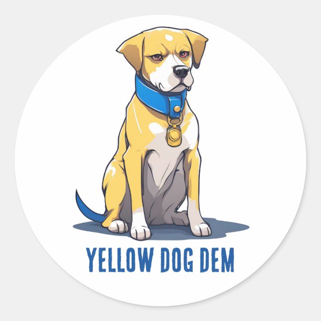 Adesivo Yellow Dog Democrat Politics USA Presidente 2024 (Frente)