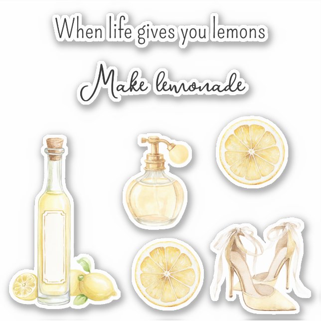 Adesivo Yellow Fruit Lemons Make Lemonade (version 2) (Frente)