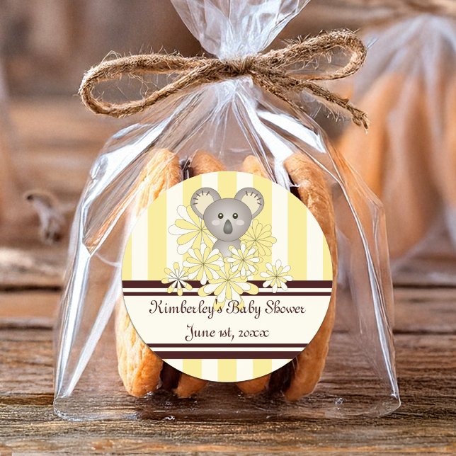 Adesivo Yellow Koala Gênero Chá de fraldas neutro / Aniver (Criador carregado)