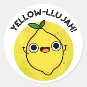 Adesivo Yellow Llujah Funny Fruta Lemon Pun