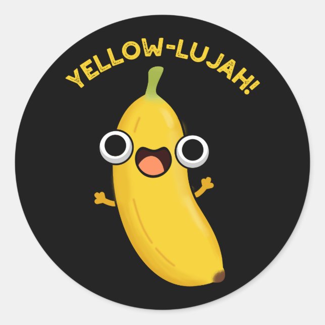 Adesivo Yellow lujah Funny Banana Pun Dark BG (Frente)