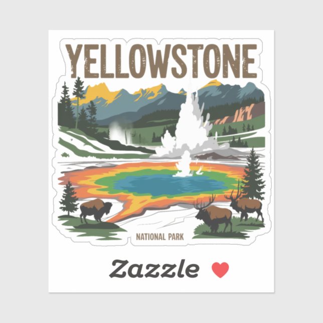 Adesivo Yellowstone National Park (Folha)