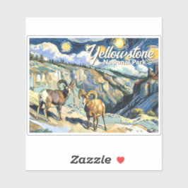 Adesivo Yellowstone National Park Bighorn Sheep Van Gogh