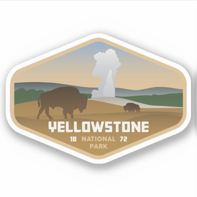 Adesivo Yellowstone National Park Large Vinyl Sticker (Frente)