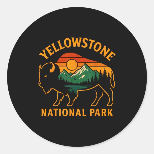 Adesivo Yellowstone National Park Wyoming Buffalo Bison Su (Frente)
