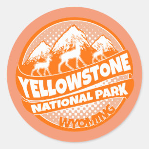 Adesivo Yellowstone National Park Wyoming - Vinheta laranj
