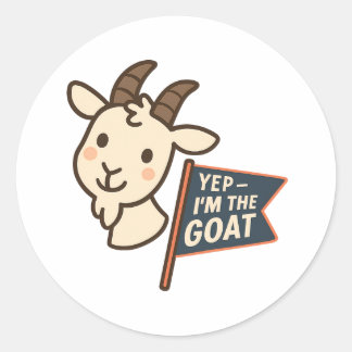 Adesivo Yep I'm The GOAT Cute Funny Goat Head Design