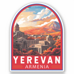 Adesivo Yerevan ArmenViagem Art Vintage