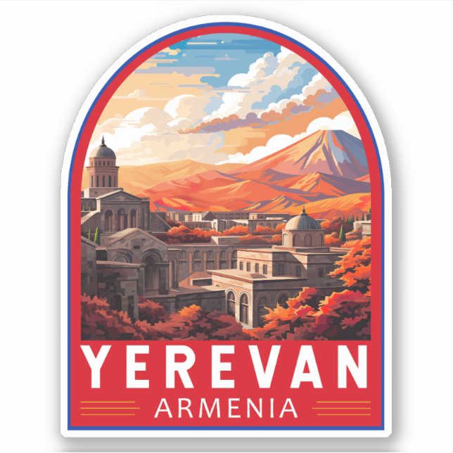 Adesivo Yerevan ArmenViagem Art Vintage (Frente)