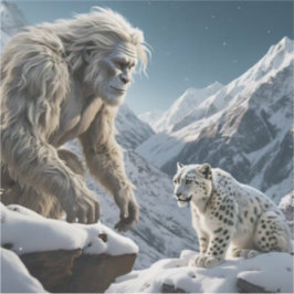 Adesivo Yeti e o Leopardo da Neve