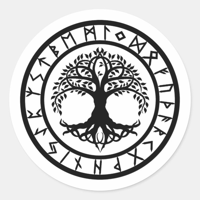 Adesivo Yggdrasil - Círculo Rune (Frente)