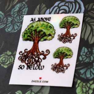 Adesivo Yggdrasil Tree Norse Mythology Watercolor