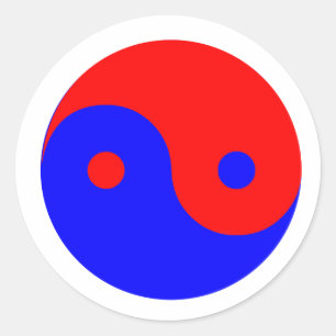Adesivo Yin azul vermelho Yang