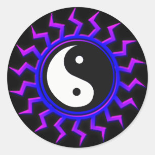 Adesivo Yin azul Yang Sun equilibrado