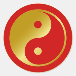 Adesivo Yin dourado Yang
