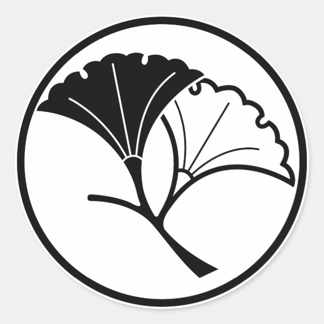 Adesivo Yin e yang ginkgo folhas em anel roscado (Frente)