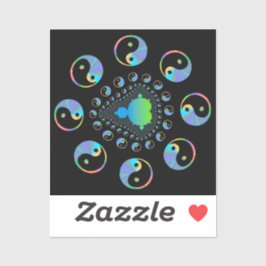 Adesivo Yin e Yang Mandelbrot Fractal