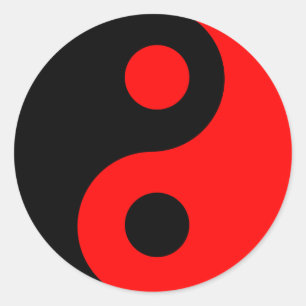 Adesivo Yin vermelho e preto Yang