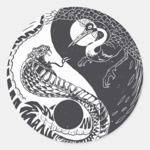 Adesivo Yin Yang Animal Art, Cobra vs Bird