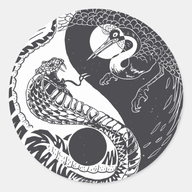 Adesivo Yin Yang Animal Art, Cobra vs Bird (Frente)