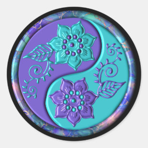 Adesivo Yin Yang Azul e Roxo