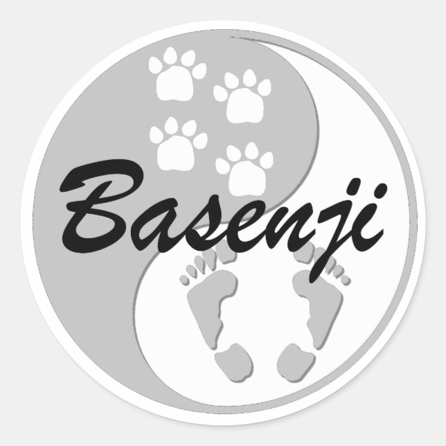 Adesivo yin yang basenji (Frente)