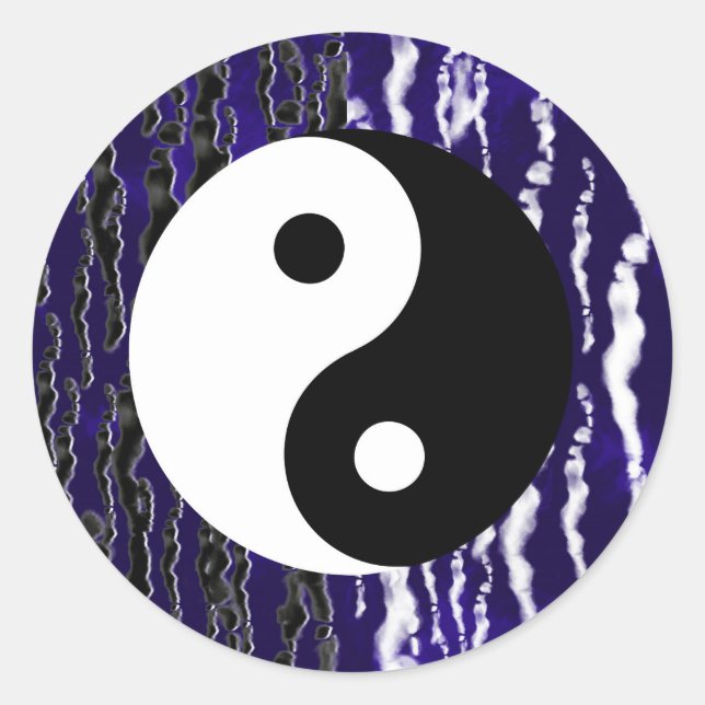 Adesivo Yin Yang Blue Tranquile Zen Energy Chi Party (Frente)