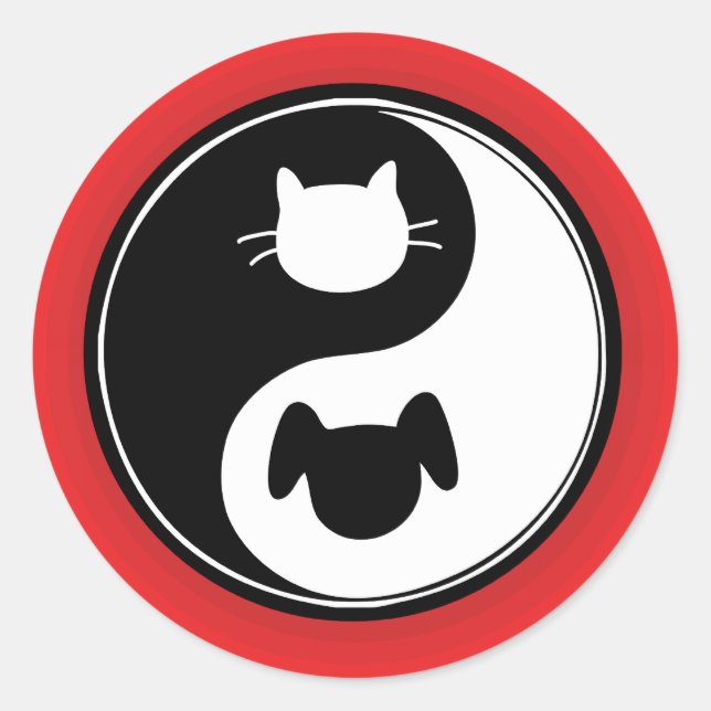 Adesivo Yin Yang Cat Dog (Frente)