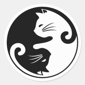 Adesivo Yin yang cats