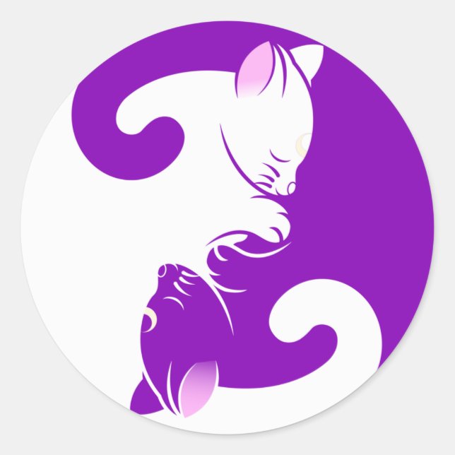 Adesivo Yin Yang Cats (Consegue ver?) Stickers (Frente)