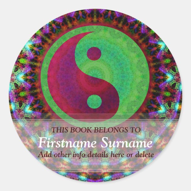 Adesivo Yin Yang Colorama Bookplate Sticker (Frente)