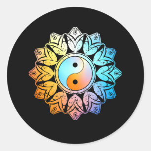 Adesivo Yin Yang Colorful Mandala Chinês Tao Qigong Tai C
