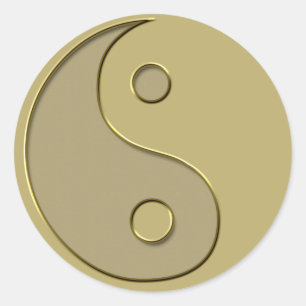 Adesivo yin yang do ouro