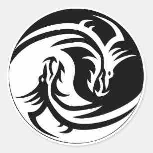 Adesivo Yin Yang Dragon