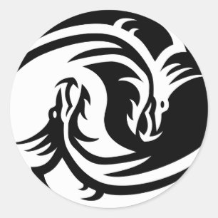 Adesivo Yin Yang Dragon