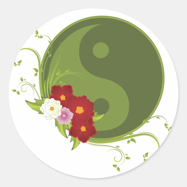 Adesivo Yin Yang e Flowers (Frente)