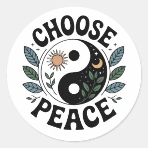 Adesivo Yin-Yang Escolha a Paz