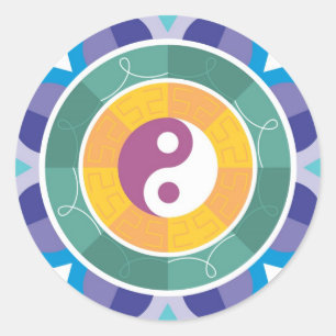 Adesivo Yin yang espirituality East mandala boa sorte char