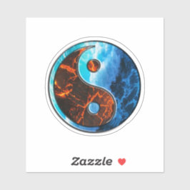 Adesivo Yin Yang - Fire and Water - Sticker