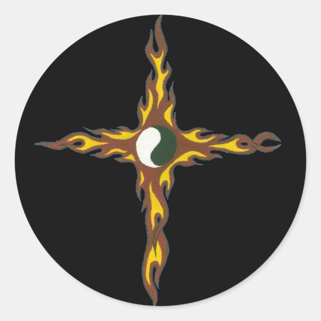 Adesivo Yin Yang Fire Cross (Frente)