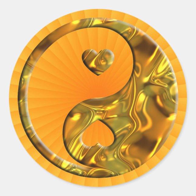 Adesivo Yin & Yang / Hearts gold (Frente)