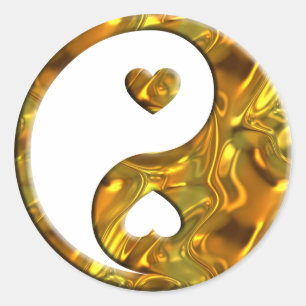 Adesivo Yin & Yang / Hearts gold