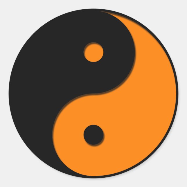 Adesivo Yin Yang - laranja 1 (Frente)