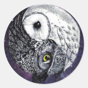 Adesivo Yin Yang Owls
