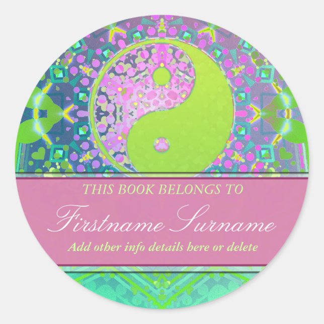 Adesivo Yin Yang Pastels Bookplate Sticker (Frente)